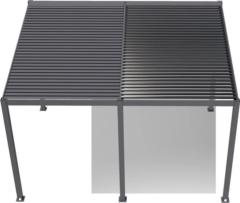 Félnyeregtetős bioklimatikus pergola lamelákkal 3 x 4 M