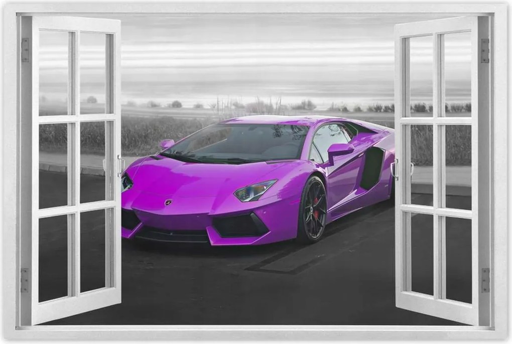 Poszter 60x40 Rózsaszín sportautó