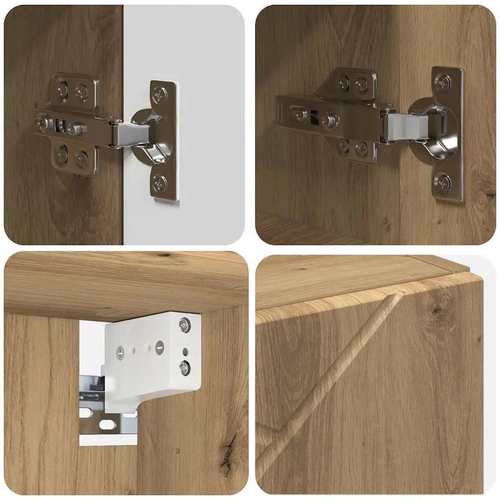 Fürdőszoba bútor szett 4 pcs kézműves tölgy 61 x 35 x 64 cm