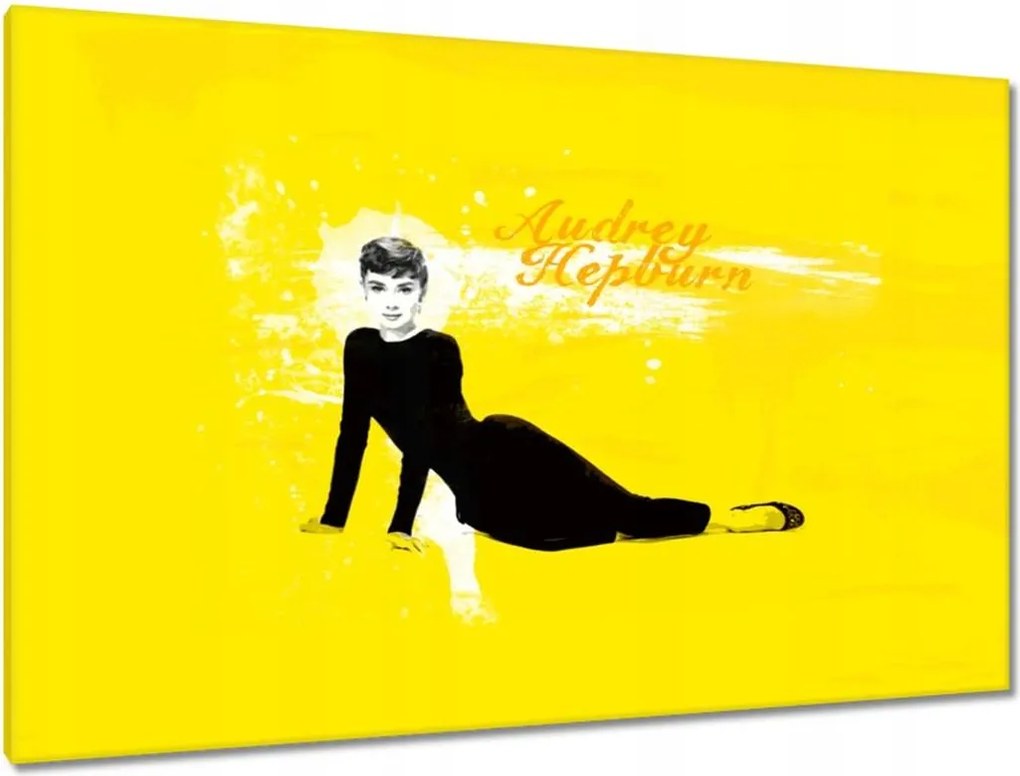 Vászonkép 120x80 Audrey Hepburn Citromsárga