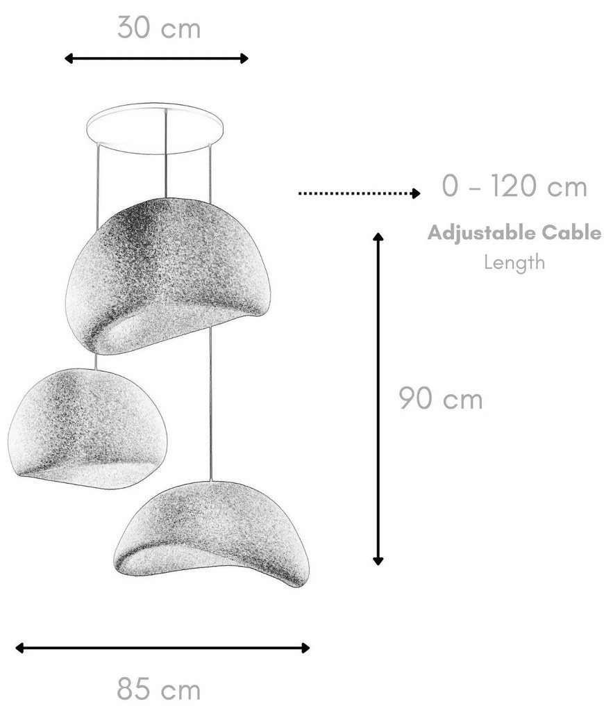 Függőlámpa - Wabi Sabi Shibumi Orbs - Betonszürke
