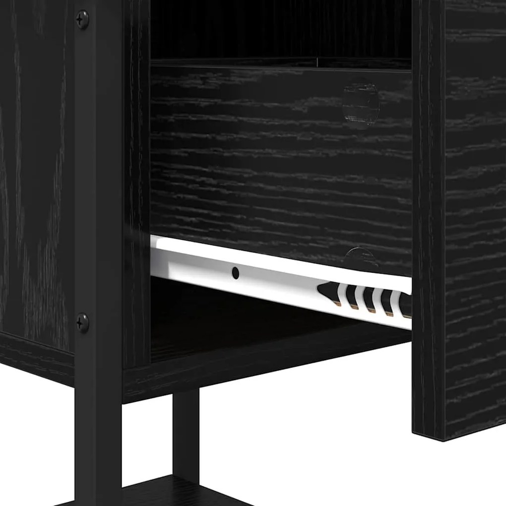 Éjjeli asztal 2 pcs Musta tammi 34 x 35,5 x 45 cm Faanyag