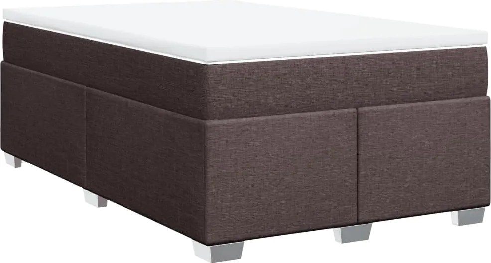 vidaXL sötétbarna szövet rugós ágy matraccal 120 x 190 cm