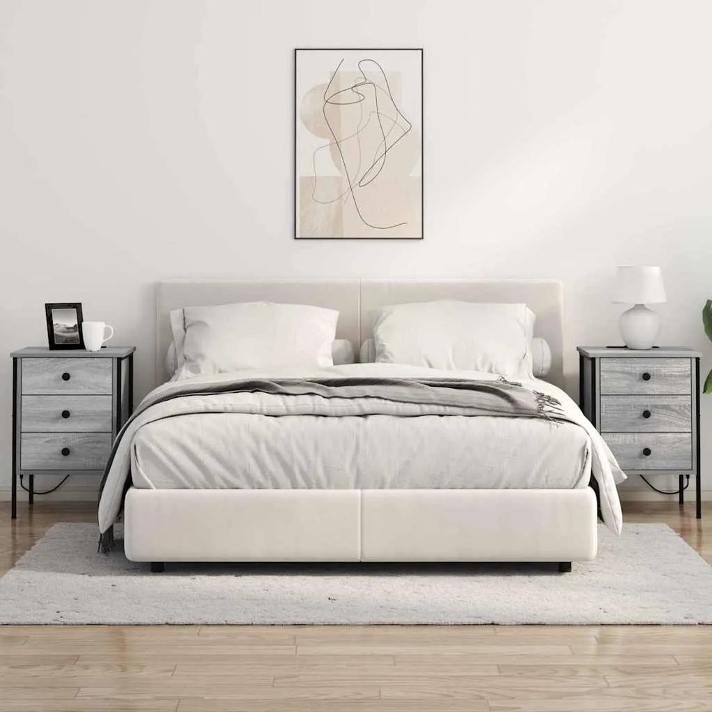 Éjjeli Szekrények 2 pcs Szürke sonoma 42 x 41 x 61 cm Faanyag