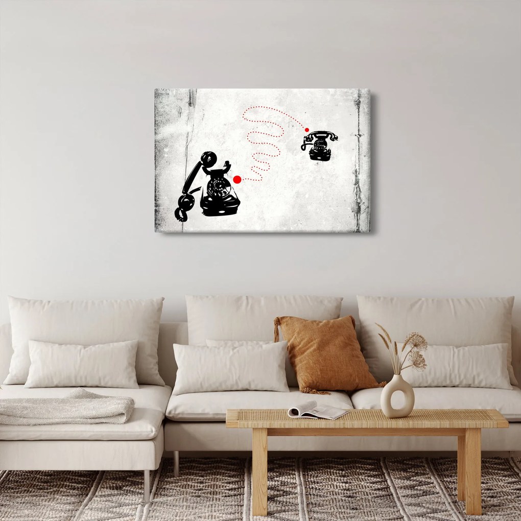 Kép - Telefon rajza Banksy stílusában (90x60 cm)