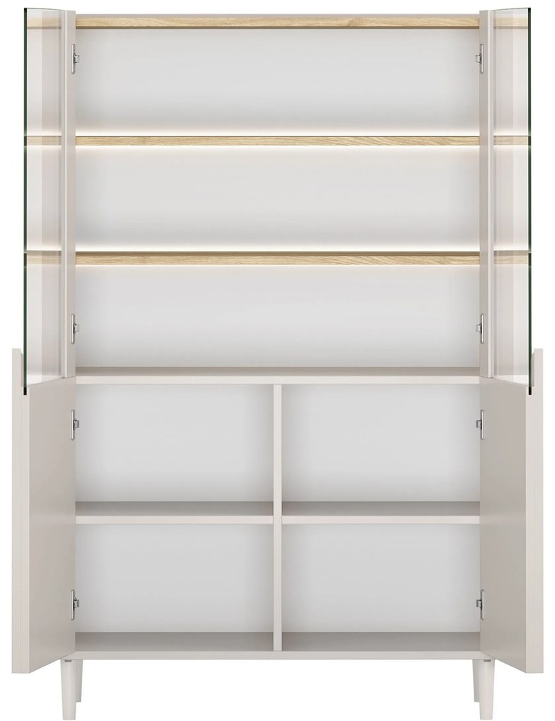 Amilio vitrin 100 cm - kasmír / olajozott tölgy / kasmír fogantyú