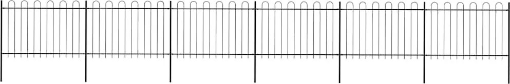 vidaXL fekete acélkerítés karimás tetejű 1070 x 120 cm