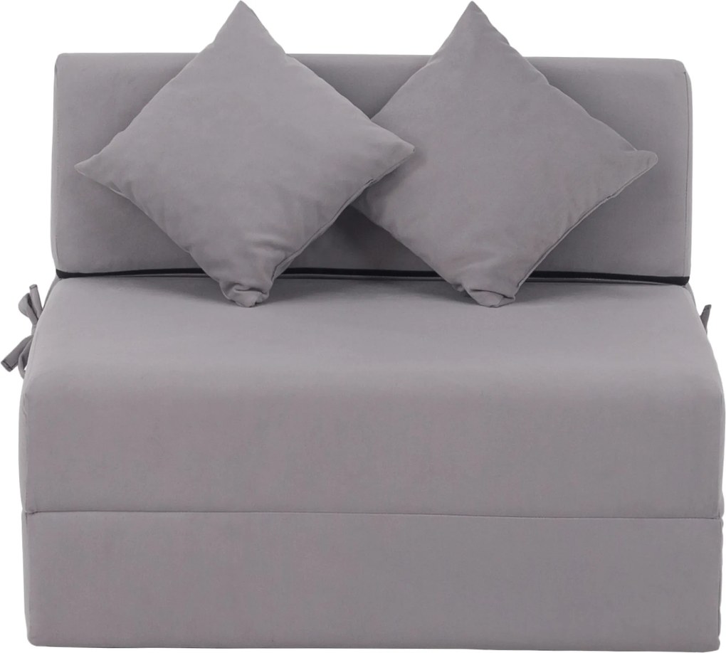 Összecsukható matrac/fotel, 2v1, világosszürke, PELOS