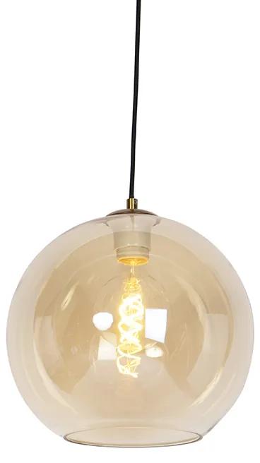 Art deco függesztett lámpa sárgaréz üvegből, 30 cm - Tálca