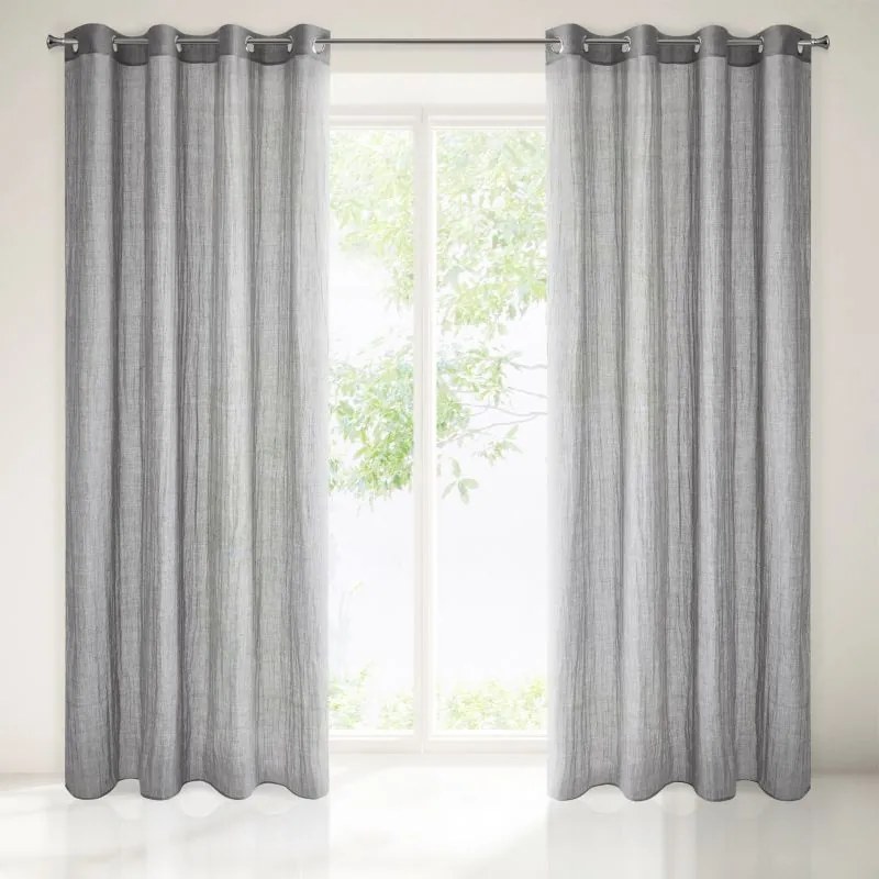 Kész drapéria karikákon 140x250cm Szürke