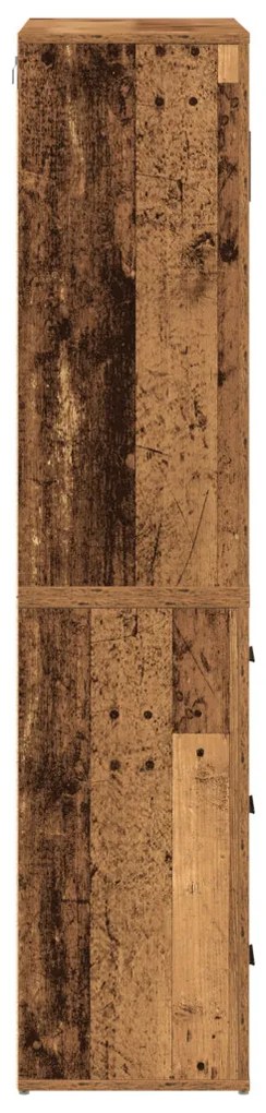 Magas szekrény Régi fa 80x33x150 cm Mérnökelt fa