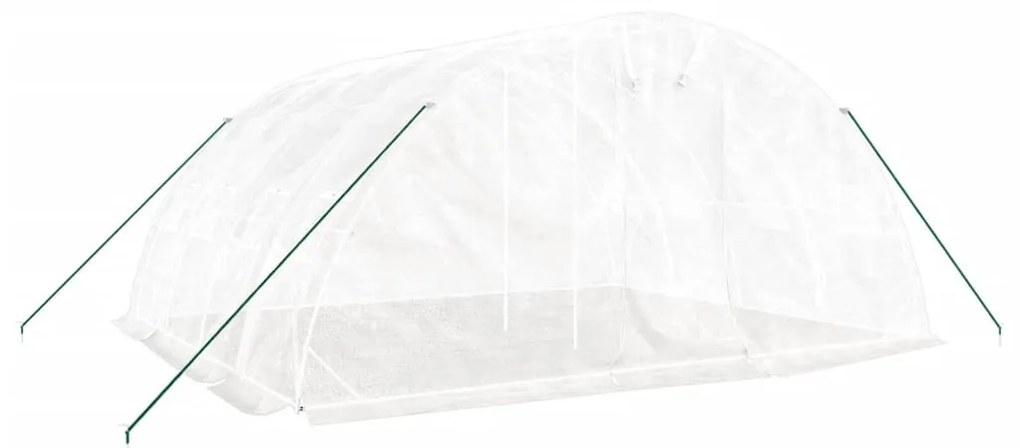 fehér acélvázas melegház 20 m² 5 x 4 x 2,3 m