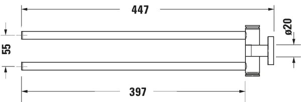 Duravit 99221000 - Fali törölközőtartó D-CODE 44,7 cm fényes króm