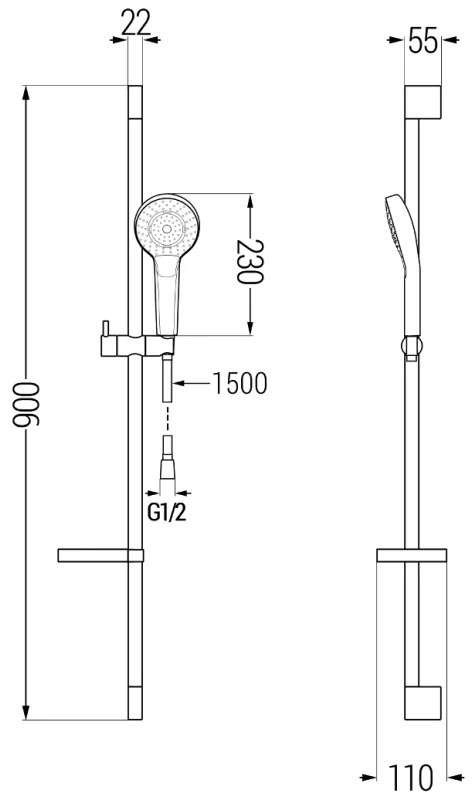 Mexen zuhanygarnitúra DS05, króm / fehér, 785054583-00