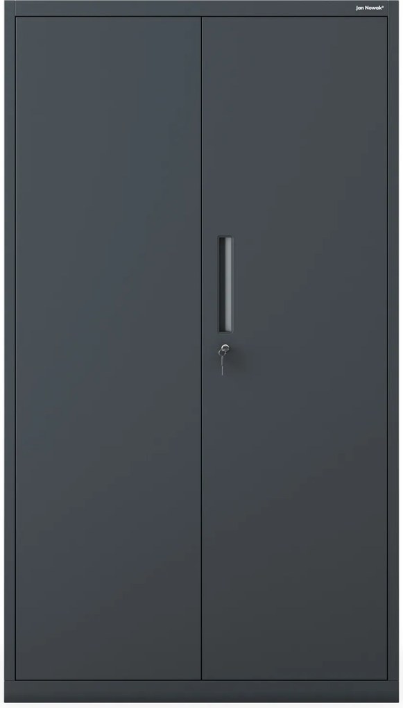 MEGAN moduláris többfunkciós fém szekrény lábazaton, antracit, 1600 x 900 x 400 mm