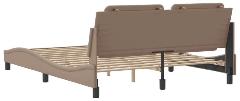 kávészínű ágykeret LED-ekkel matrac nélkül Zadar 160 x 200 cm