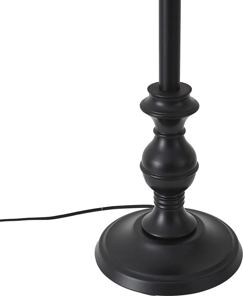 Állólámpa fekete virágos búrával és fehér belsővel 45 cm - Classico