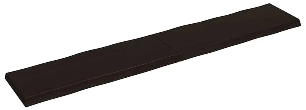 sötétbarna kezelt tömör asztallap 220x40x(2-6) cm