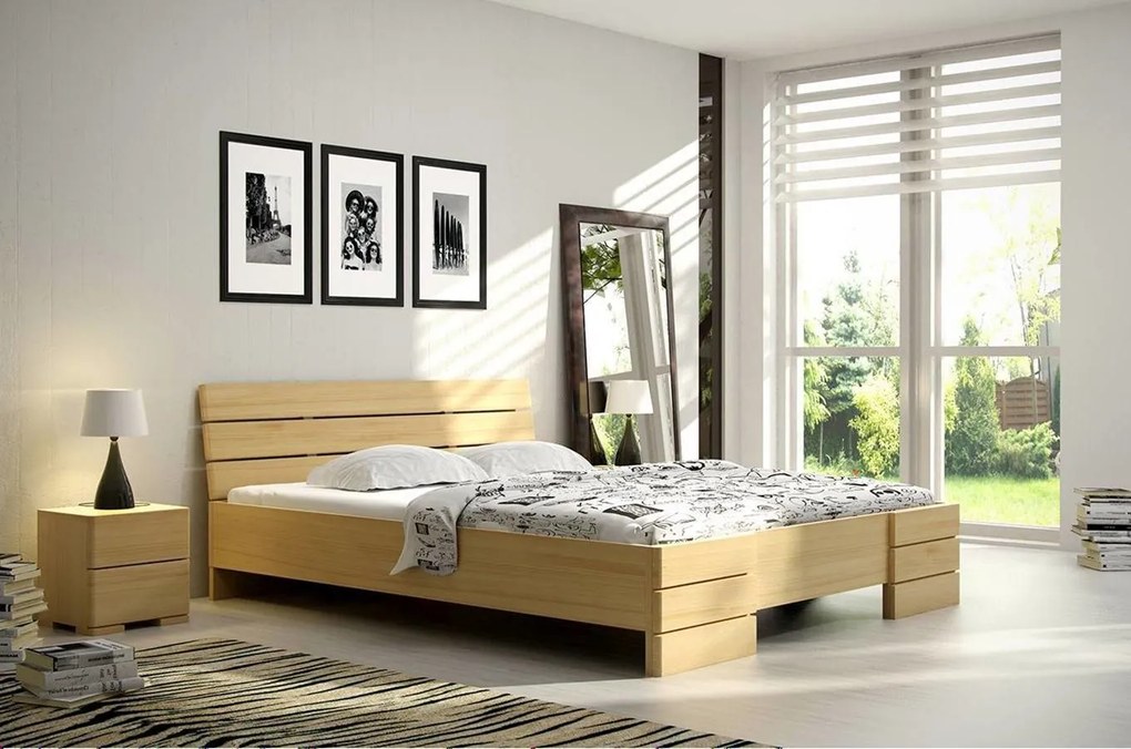 Franciaágy 160 cm Lorenskog High (borovi fenyő). Akció -28%. 800244