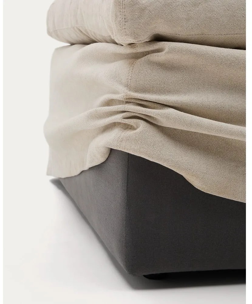 Bézs len lábtartó Zenira – Kave Home