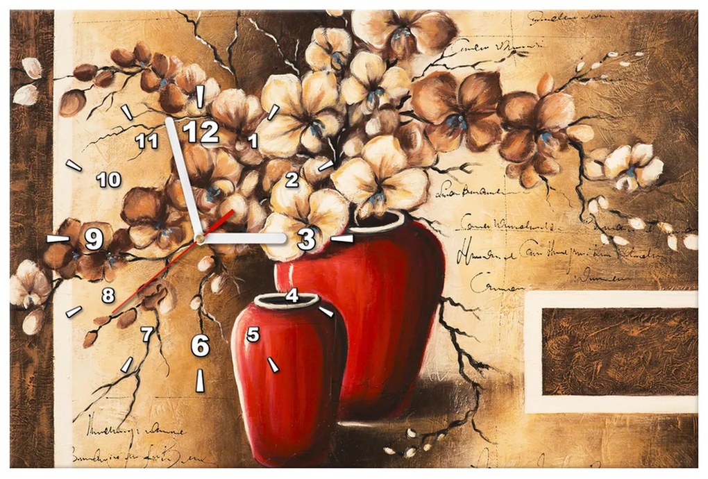 Gario Órás falikép Orchidea piros vázában Méret: 40 x 40 cm