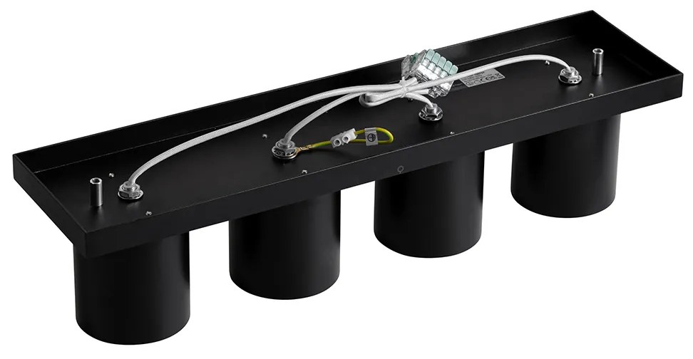 Modern mennyezeti spotlámpa fekete 4-lámpás - Tubo