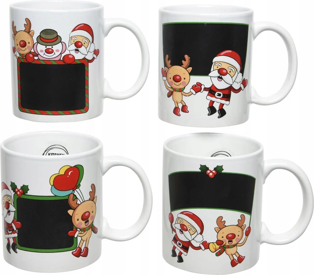 Karácsonyi kerámia bögre karácsonyi rénszarvas táblával