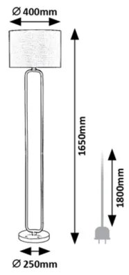 Rabalux 74043 - Állólámpa DOMIRO 1xE27/60W/230V