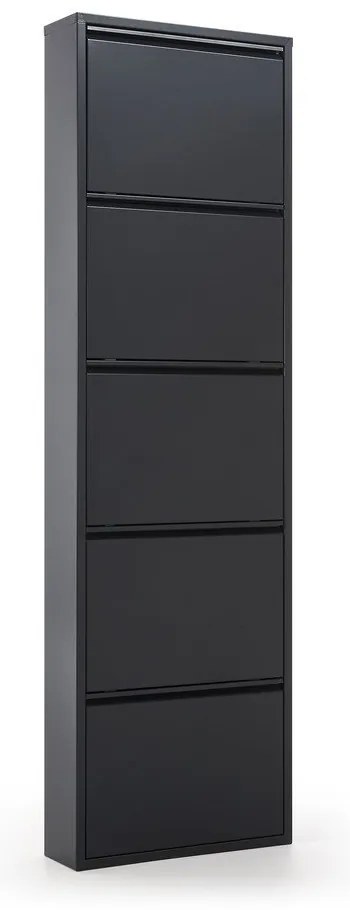 Antracitszürke fém billenő ajtós cipőtartó 50x169x15 cm Ode – Kave Home