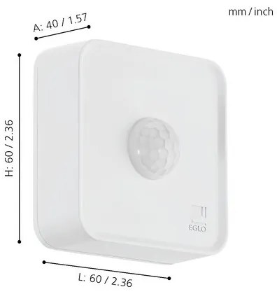 Eglo 33236 - Kültéri mozgásérzékelő CONNECT SENSOR 3xAA 12 m fehér IP44