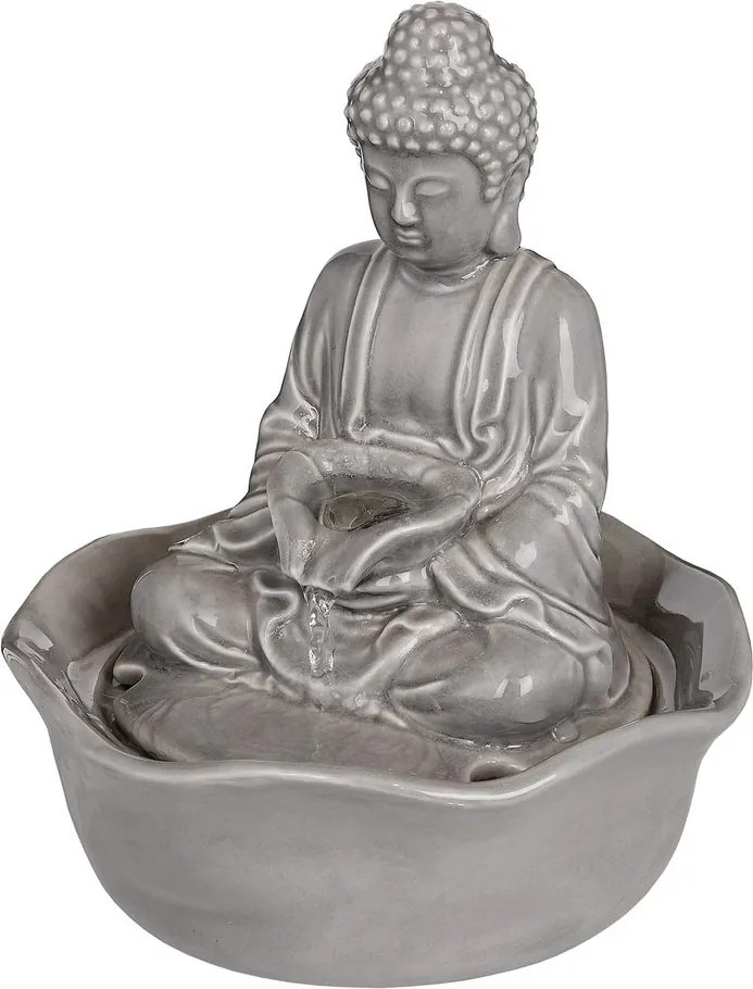 BALANCE kerámia asztali szökőkút Buddha, szürke