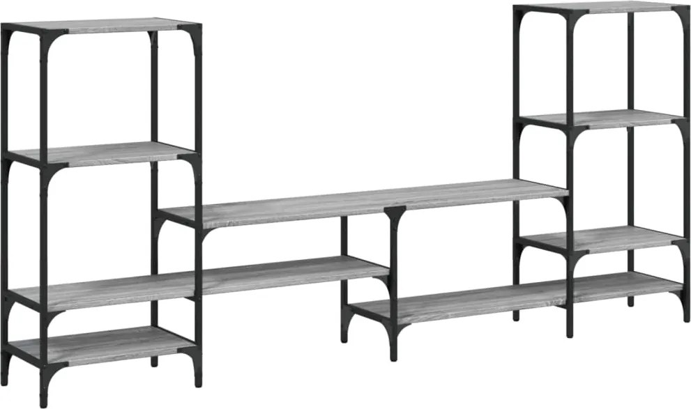 vidaXL szürke sonoma színű szerelt fa TV-szekrény 206,5x28,5x95 cm