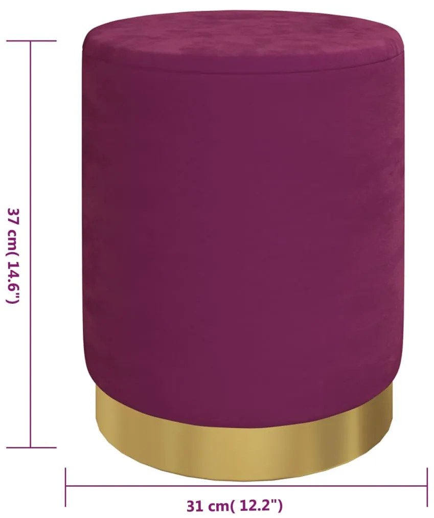 vidaXL lila kerek bársonyülőke tárolóval 31 x 37 cm