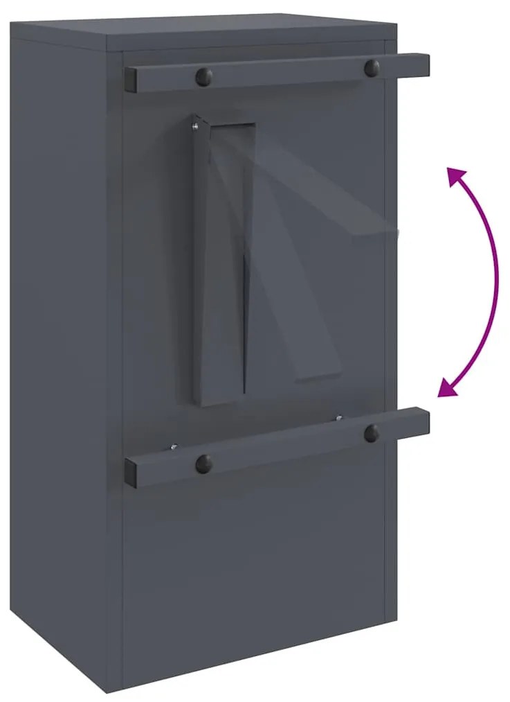 postaláda Antracit 30 x 23 x 55 cm Acél