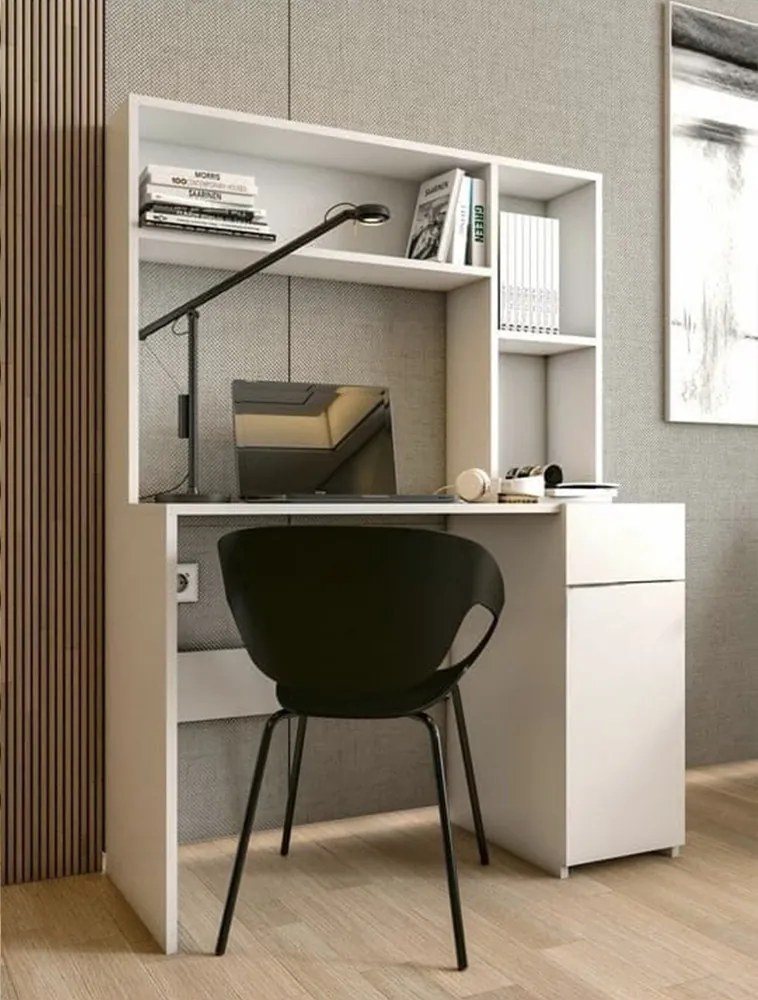 Polcos íróasztal tárolóval 110x50x151cm fehér FUR1236-1