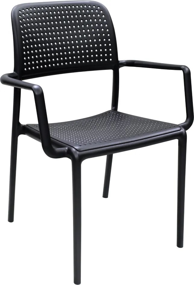 Rakásolható szék, fekete, DENTON NEW