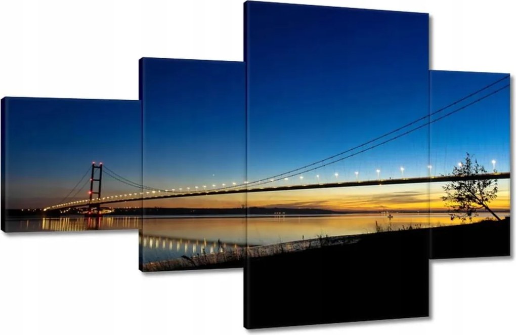 Festmények 130x80 Híd éjszakai kép