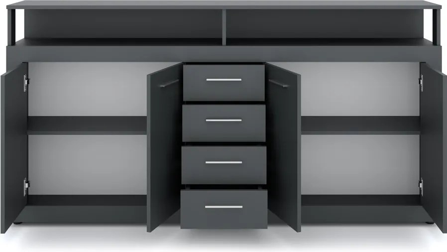 XXL/LUNA KOMODA 4D4S ANTRACYT/ANTRACYT