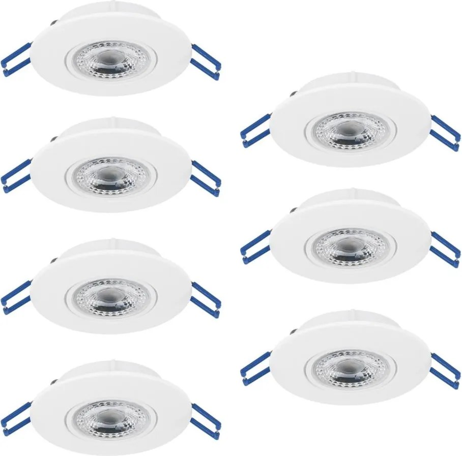 Eglo 300186 - 7 db-os szett GEDREZ beépíthető lámpa LED/4,9W/230V, átm. 9 cm, fehér