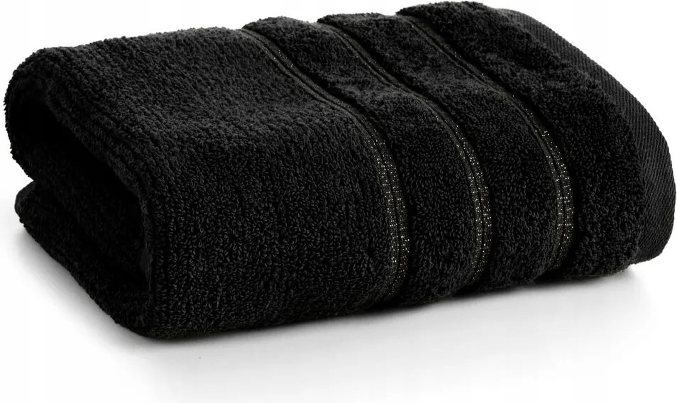 Fürdőlepedő 50X90 fekete, dekoratív varrásokkal, modern