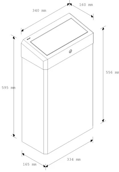 Függesztett szemeteskuka fedővel Stella, 27 l, fehér