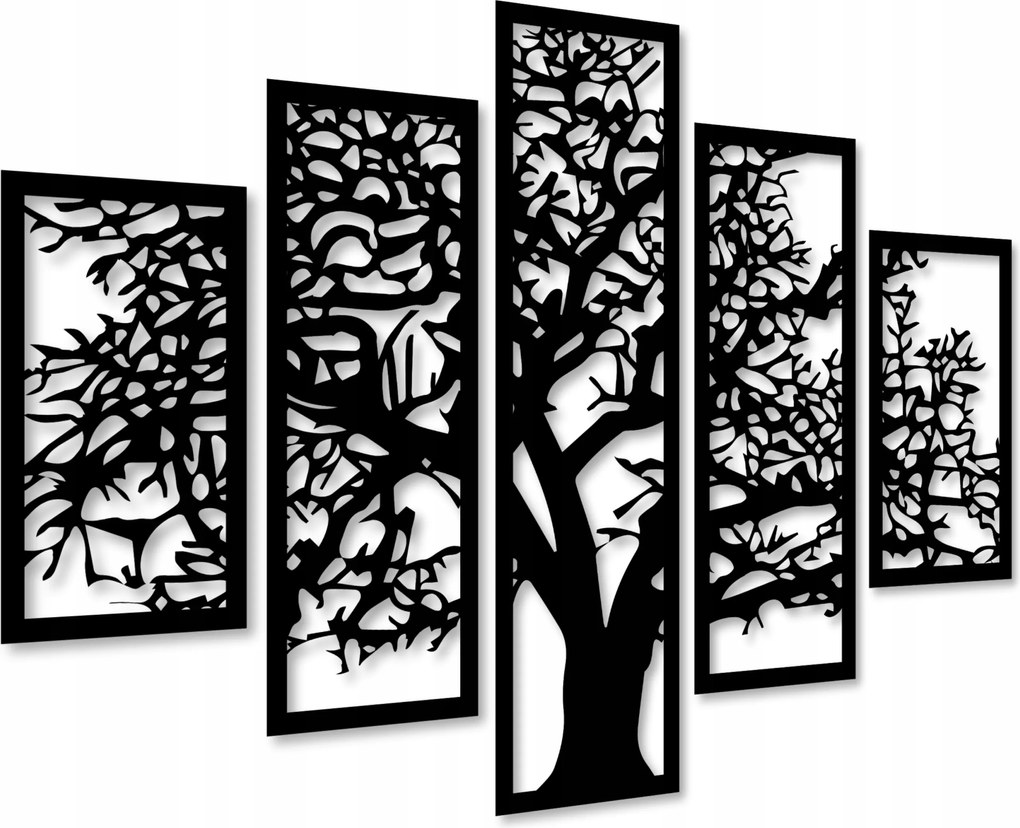 Áttört Fa Dekoráció Áttört Fali Kép 3D Képek Nappali Triptichon