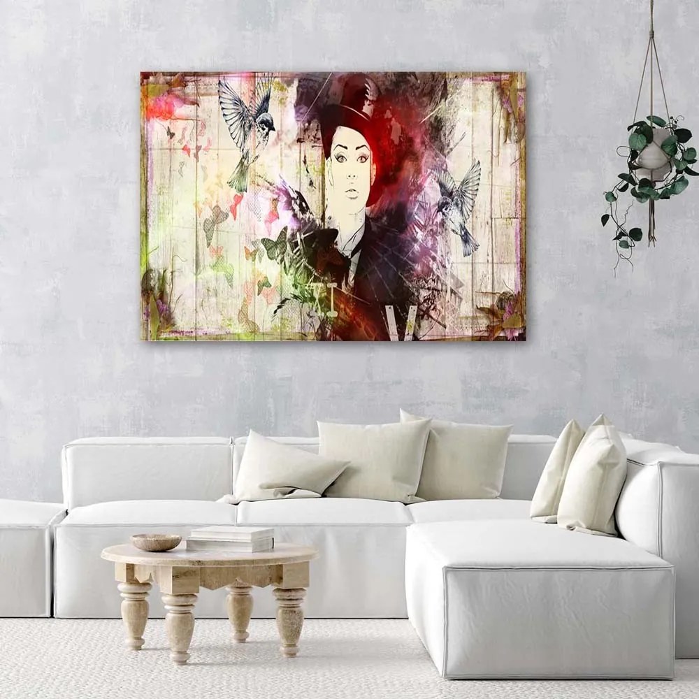 Gario Vászonkép Lány kalapban Méret: 100 x 70 cm