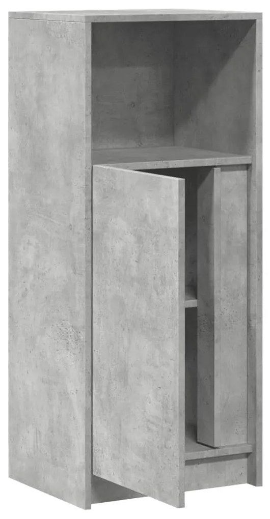 betonszürke szerelt fa LED-es tálalószekrény 42,5 x 34 x 100 cm