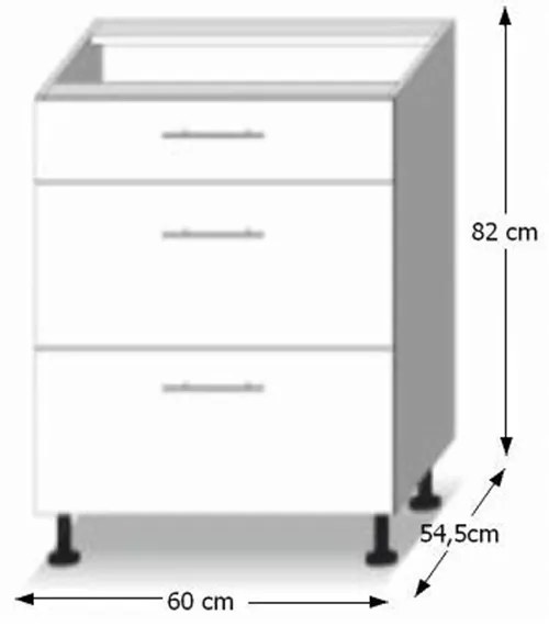 Alsó konyhaszekrény D60 3 Lilouse. 1014729