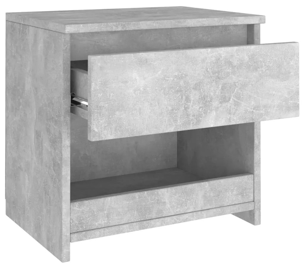 2 db betonszürke szerelt fa éjjeliszekrény 40 x 30 x 39 cm