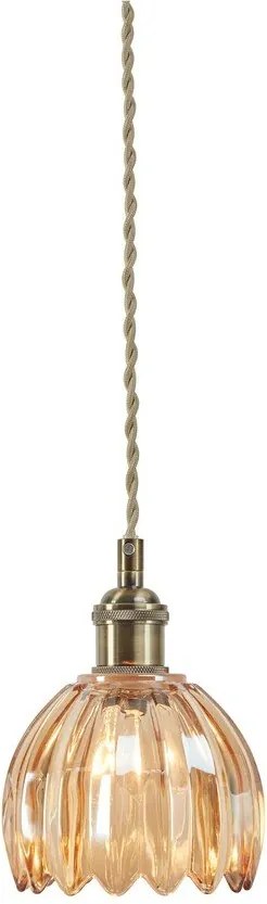 Borostyán színű fém függőlámpa üveg búrával ø 13 cm Gota – Markslöjd