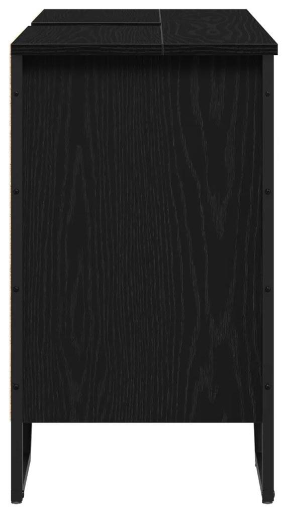 fürdőszobai mosdószekrény Fekete tölgy 91x35x60 cm Mérnöki fa