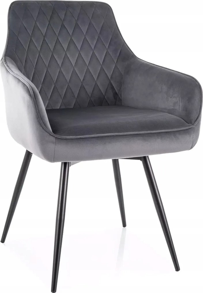 Marlo Velvet szék fém váz fekete bársony szövet szürke bluvel 14