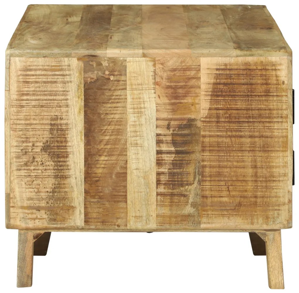 Dohányzóasztal 80x54x45 cm Tömör fa Durva mangó
